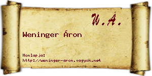 Weninger Áron névjegykártya