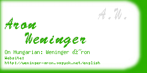 aron weninger business card